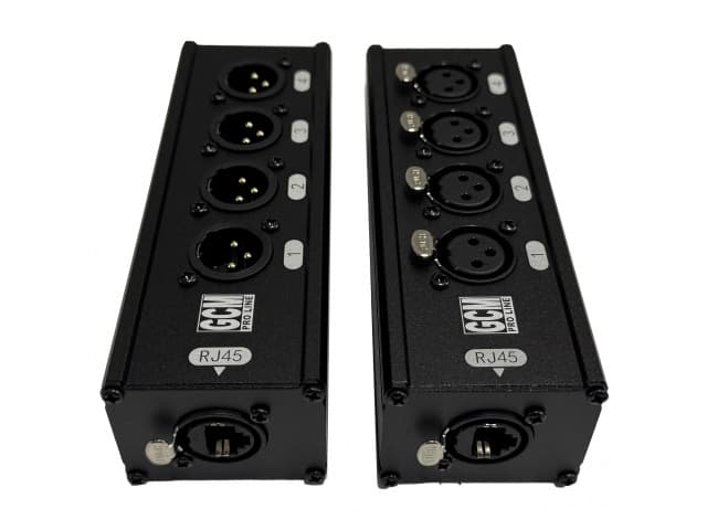 Medusa de 4 canales DMX o Audio para cable RJ45 GCM-RX4 Pro Line